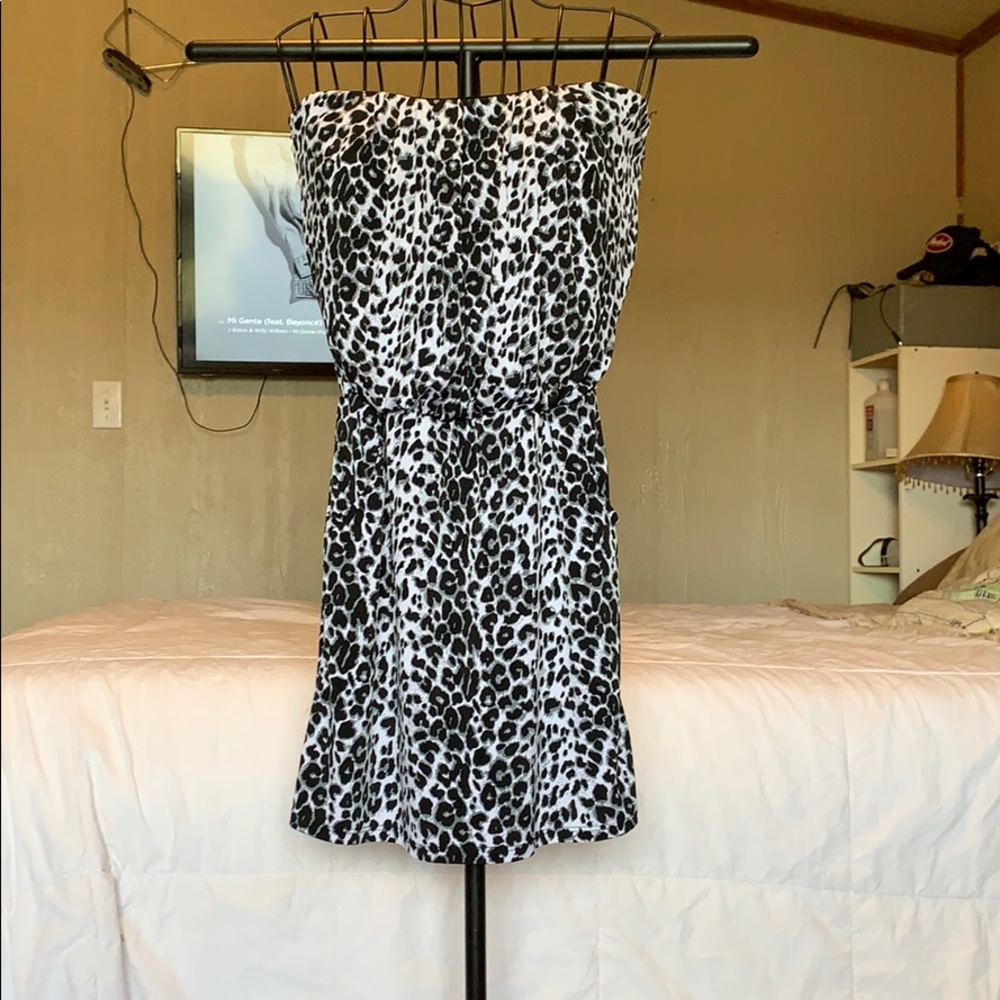Black and white Cheetah print mini dress medium